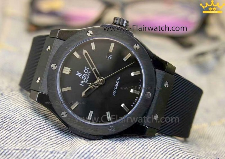 Best Quality Copy Hublot Classic Fusion Blacksteel Watch 43mm